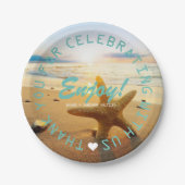 Beach Nautical Wedding Party Personalisiert Pappteller (Vorderseite)