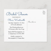 Beach Navy Blue Anchor Nautical Brautparty Einladungspostkarte (Rückseite)