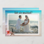 Beach Neuvermählte Private Ehe Notice Flat Cards (Vorne/Hinten)