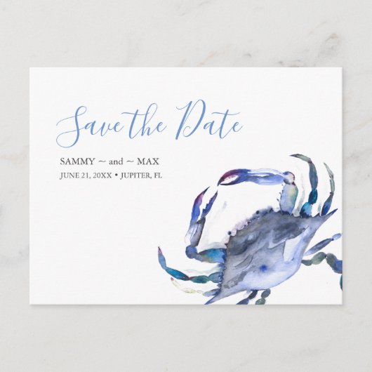 Beach Non Foto Wedding speichern das Datum Einladu Postkarte (Vorderseite)