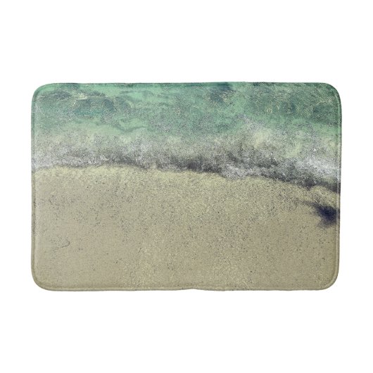 Beach Ocean Abstrakt Aquamarin Blue Green Art Badematte (Vorderseite)