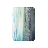 Beach Ocean Abstrakt Blue Grey Green Art Badematte (Vorderseite Vertikal)