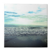 Beach Ocean Abstrakt Blue Grey Green Artistic Fliese (Vorderseite)