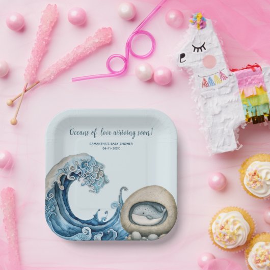 Beach Ocean Babydusche Pappteller (Party)