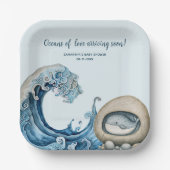 Beach Ocean Babydusche Pappteller (Vorderseite)