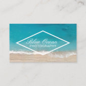 Beach Ocean Blue Modern Fotografy Visitenkarte (Vorderseite)