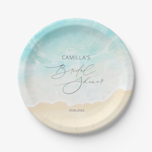 Beach Ocean Brautparty Pappteller (Vorderseite)