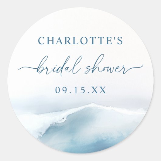 Beach Ocean Brautparty Runder Aufkleber (Vorderseite)