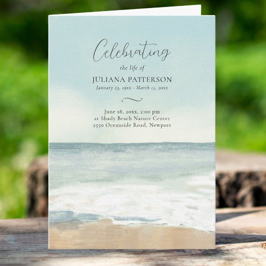 Beach Ocean Celebration of Life Foto Beerdigung Programm