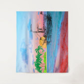 Beach & Ocean Coastal Art - Malerei am Strand Wandteppich (Vorderseite)