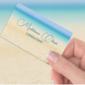 Beach Ocean Coastal Blau Moderner Chic Visitenkarte