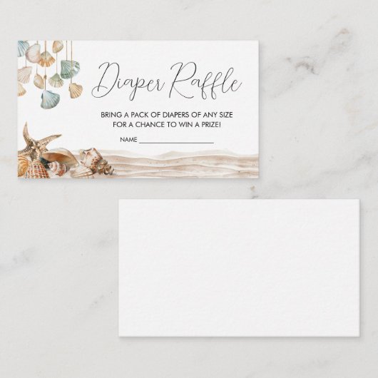Beach Ocean Corals Babydusche Windelwanne Raffel Begleitkarte (Vorne/Hinten)