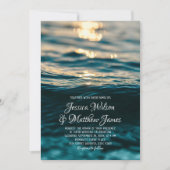 Beach Ocean Destination Nautical Sunset Wedding Einladung (Vorderseite)