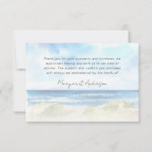 Beach Ocean Foto Beerdigung Beileid Vielen Dank Dankeskarte (Rückseite)