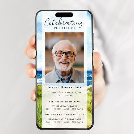 Beach Ocean Foto Beerdigung Digital Evite Einladung