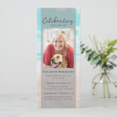 Beach Ocean Foto Beerdigung Digitale Einladung (Stehend Vorderseite)