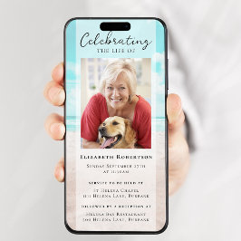 Beach Ocean Foto Beerdigung Digitale Einladung