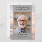 Beach Ocean Foto Beerdigung Gedenkstätte beibehalt Dankeskarte (Vorderseite)