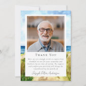 Beach Ocean Foto Beerdigung Gedenkstätte beibehalt Dankeskarte (Vorderseite)