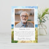 Beach Ocean Foto Beerdigung Gedenkstätte beibehalt Dankeskarte (Stehend Vorderseite)