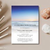 Beach Ocean Foto Feier des Lebens Beerdigung Einladung