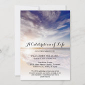 Beach Ocean Foto Feier des Lebens Beerdigung Einladung (Vorderseite)