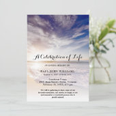 Beach Ocean Foto Feier des Lebens Beerdigung Einladung (Stehend Vorderseite)