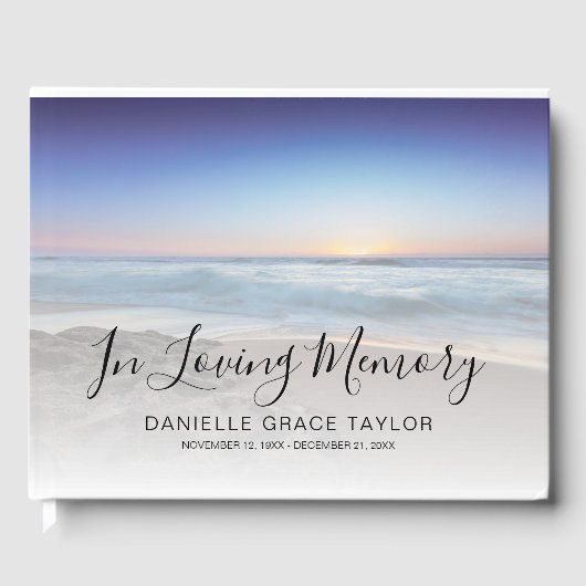 Beach Ocean Foto Memorial oder Beerdigung Gästebuc Gästebuch (Vorderseite)