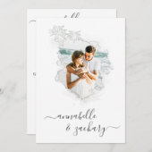 ~* Beach Ocean FOTO + UAWG + QR AR6 Hochzeit Einladung (Vorne/Hinten)