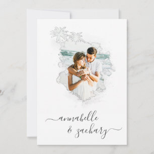 *~* Beach Ocean FOTO + UAWG + QR AR6 Hochzeit Einladung