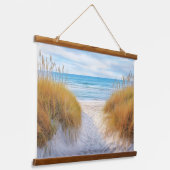 Beach Ocean Grasses Sand Dunes Pathway Art Wandteppich Mit Holzrahmen (Gewinkelt)