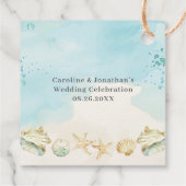 Beach Ocean Hochzeit in Urlaubsort Danke Geschenkanhänger (Rückseite)