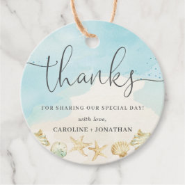 Beach Ocean Hochzeit in Urlaubsort Danke Geschenkanhänger