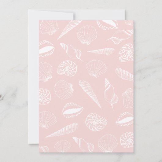 Beach Ocean Muscheln Girls Babydusche Einladung (Rückseite)