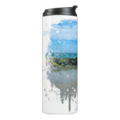 *~* Beach Ocean Nautical Abstrakt Tropfen Thermal Thermosbecher (Nach links gedreht)