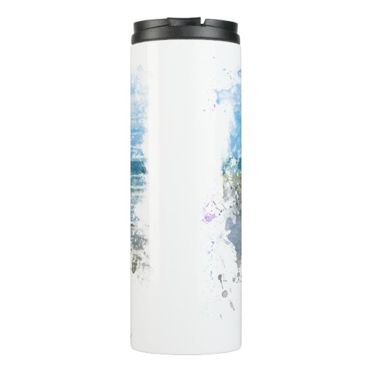 *~* Beach Ocean Nautical Abstrakt Tropfen Thermal Thermosbecher (Rückseite)