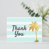 Beach Ocean Palm Tree Thema danke Ihnen Karte (Stehend Vorderseite)