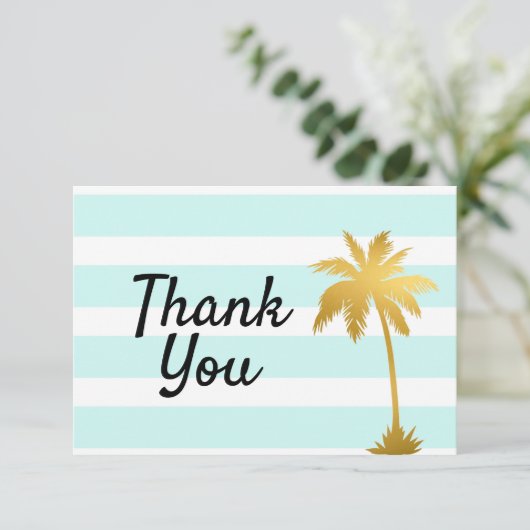 Beach Ocean Palm Tree Thema danke Ihnen Karte (Stehend Vorderseite)