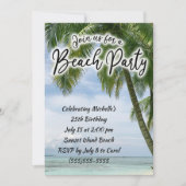 Beach Ocean Palm Trees Tropical Birthday Einladung (Vorderseite)