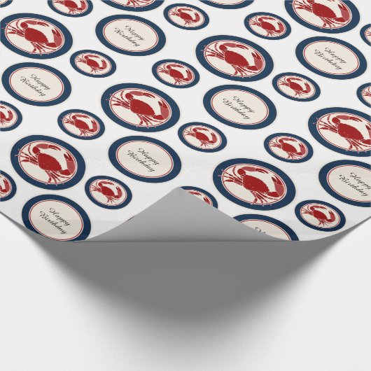 Beach Ocean Red Crabs Geburtstag Geschenkpapier (Ecke)