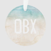 Beach Ocean Sand INITIALS Blue Foto Keepake Ornament (Vorderseite)