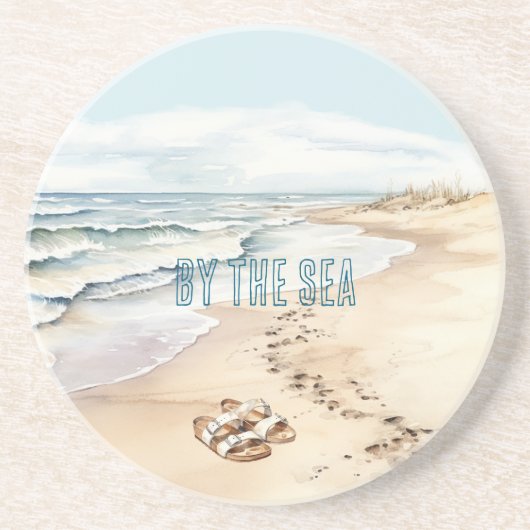 Beach Ocean Sand Sandals Getränkeuntersetzer (Vorne)