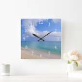 Beach Ocean Sea Foto 200 Quadratische Wanduhr (Zuhause)