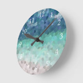 Beach Ocean Sea View 290 Mosaik Runde Wanduhr (Winkel)