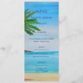 Beach Ocean Seaside 50. Wedding Anniversary Food Menükarte (Vorderseite)