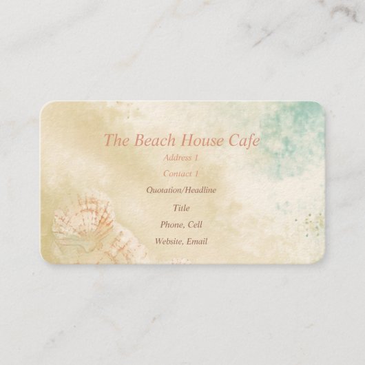 Beach Ocean Seaside Art Business Card Café Visitenkarte (Vorderseite)