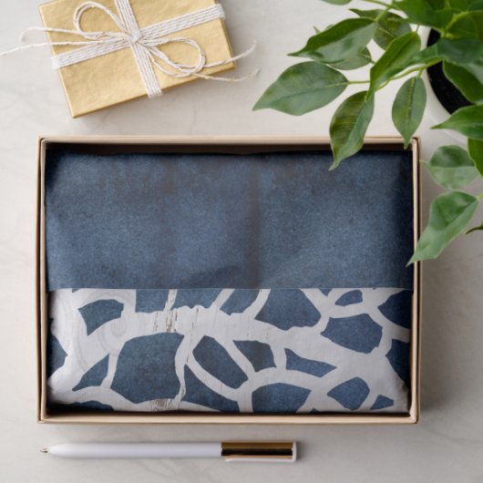 Beach Ocean Seepferd Coral Navy Blauer Weißer Wald Seidenpapier (Geschenk)