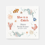 Beach Ocean She's a Catch Bridal Shower Serviette (Vorderseite)
