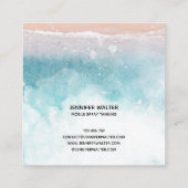 Beach Ocean Spray tan Skript tropfen Glitzer Gold Quadratische Visitenkarte (Rückseite)