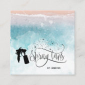 Beach Ocean Spray tan Skript tropfen Glitzer Gold Quadratische Visitenkarte (Vorderseite)